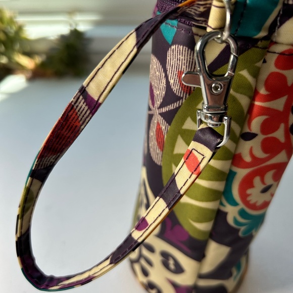 Vera Bradley multi color floral insulated zipper bottle holder travel bag - Picture 4 of 7